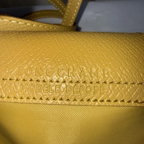 Longchamp Le Pliage XS Mini Tote Crossbody Shoulder Bag Handbag Yellow EUC - Picture 5 of 16